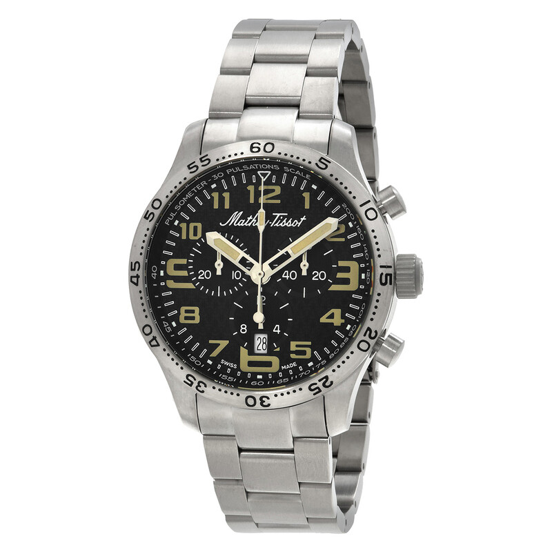 Mathey-Tissot Type 21 Titanium Chronograph Quartz Black Dial Men's