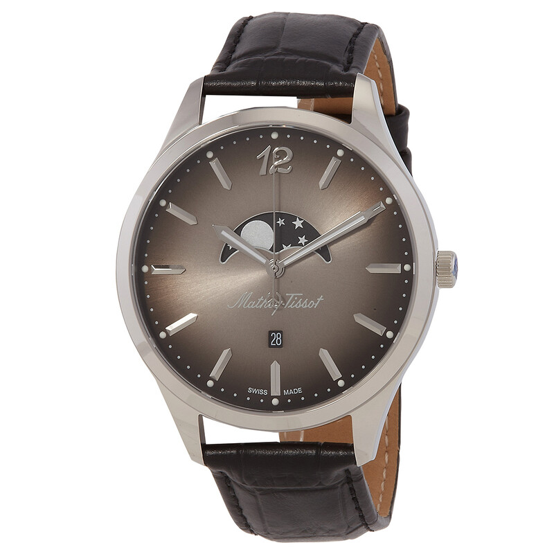 Mathey-Tissot Urban Moon Quartz Moon Phase Black Dial Men's Watch