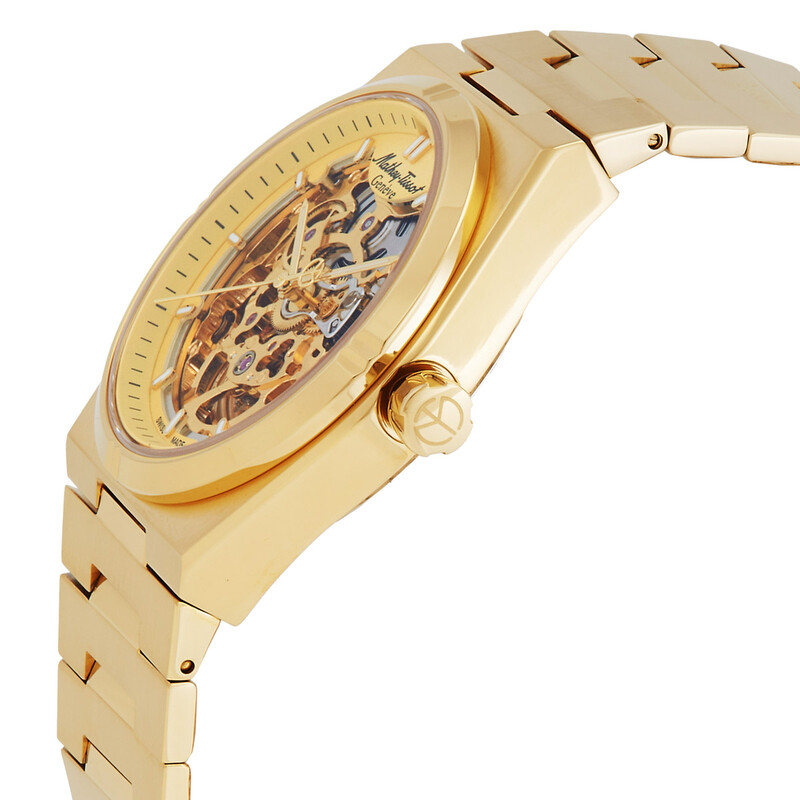 みっつ様GOLDウールメルトンxACETATESOUVENI Mathey-Tissot Zeus Skeleton Automatic Champagne Dial Men's Watch