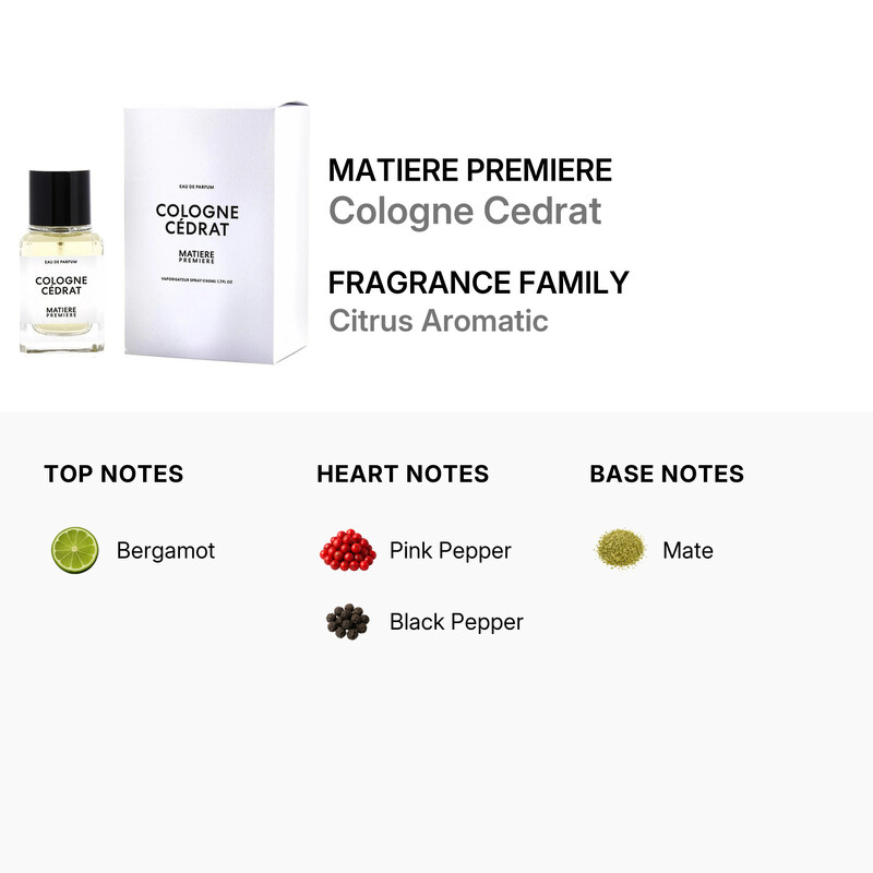 Matiere Premiere Unisex Cologne Cedrat EDP Spray 1.7 oz Fragrances
