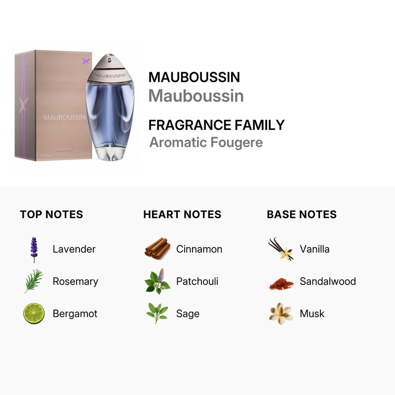 Mauboussin Men's Mauboussin EDP 3.3 oz Fragrances 3760048796118