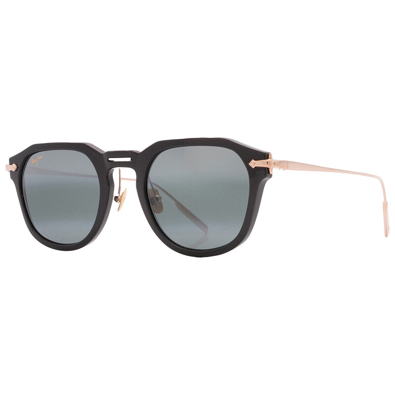 Maui Jim Alika Nuetral Grey Geometric Unisex Sunglasses 837-02 49