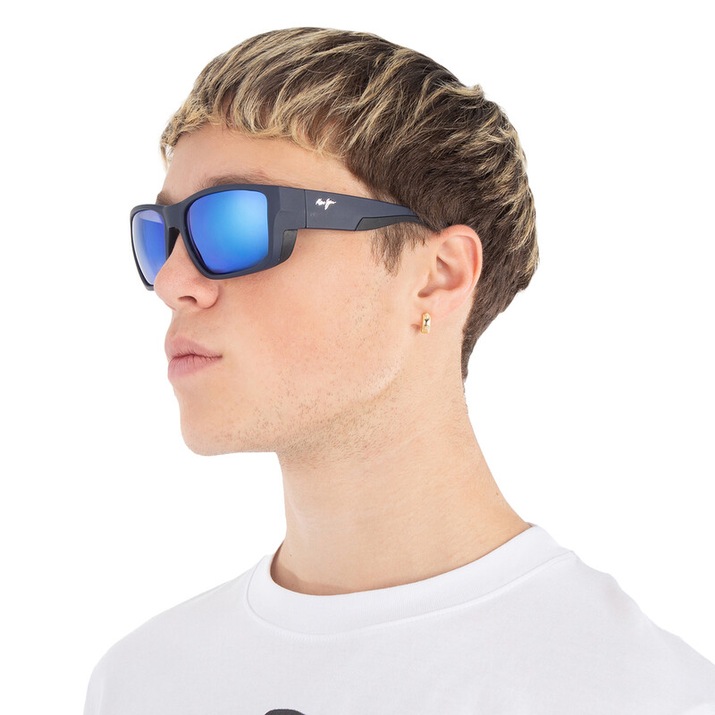 Maui Jim Amberjack Blue Hawaii Wrap Unisex Sunglasses B896-03 60