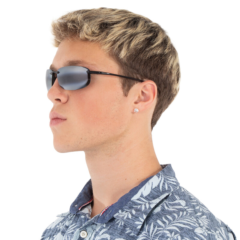 Maui Jim Ho'okipa Grey Oval Men's Sunglasses 407-02 64