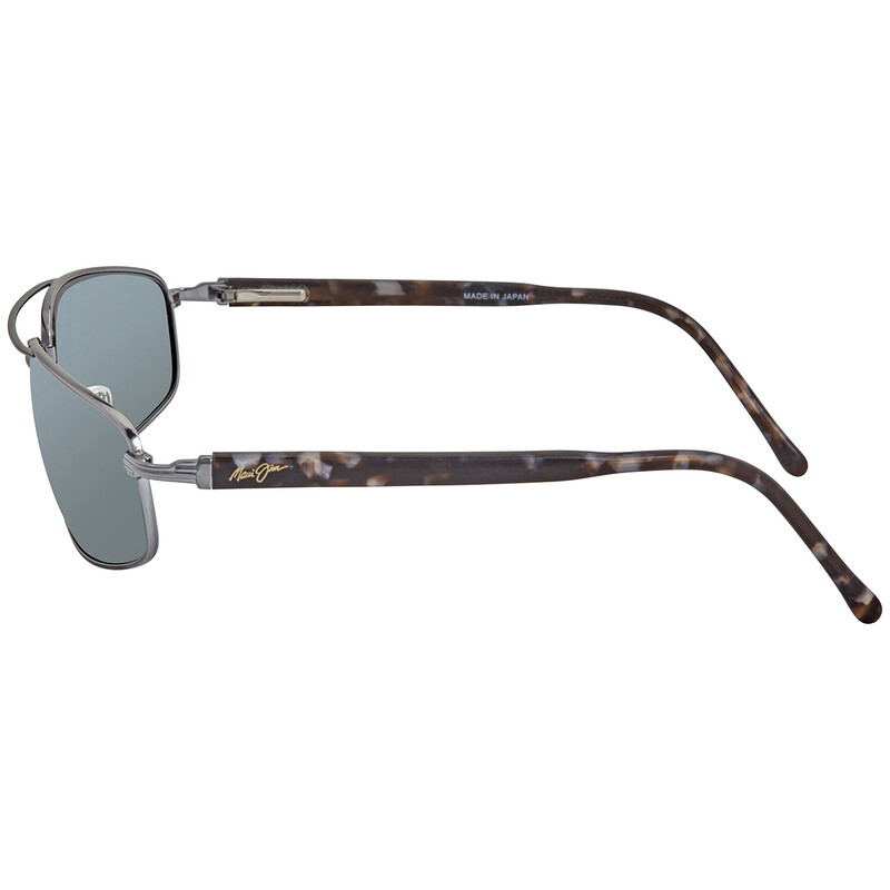 jime  Maui Jim Kahuna Polarized Grey-Black Pilot Men's Sunglasses 162-02