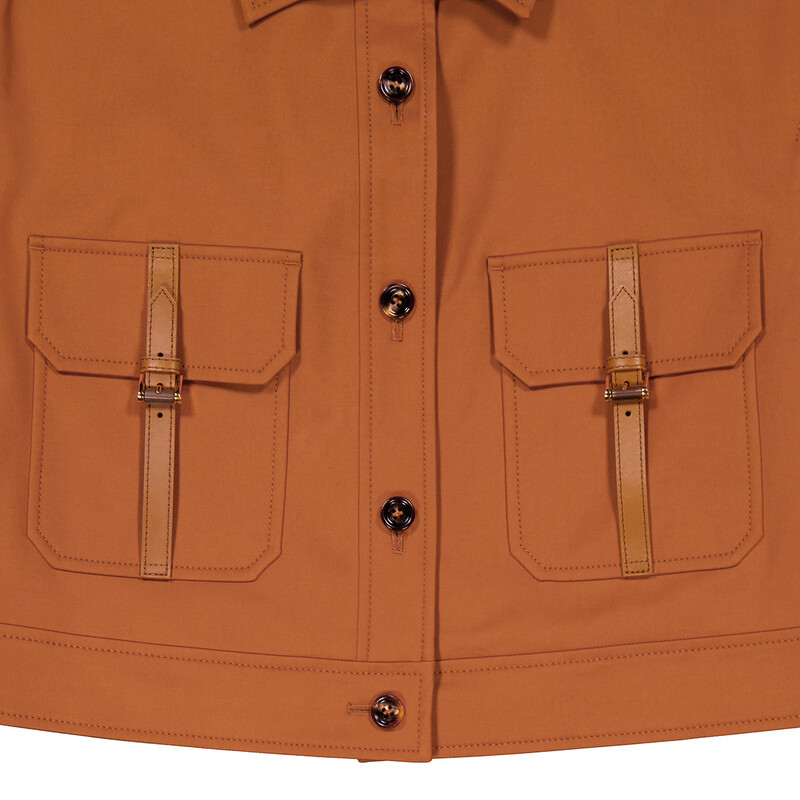 Max Mara Agiate Cropped Stretch-Cotton Jacket, Brand Size 40 (US