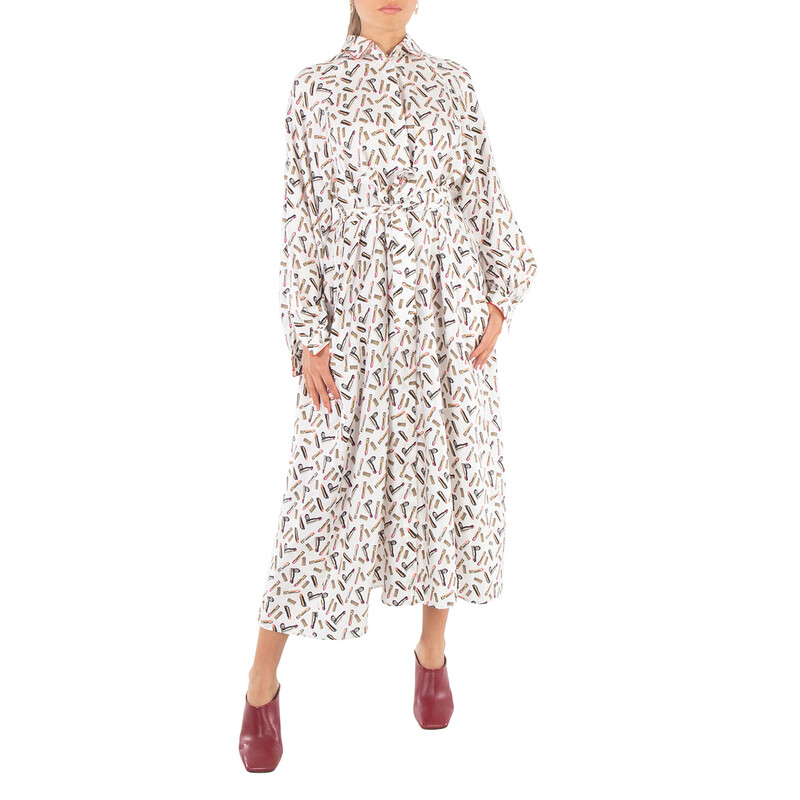 Max Mara Ladies White Black Rimmel Silk Shirt Dress, Brand Size 36 (US Size 2) Max Mara Ladies White Black Rimmel Silk Shirt Dress, Brand Size 36 (US Size 2)