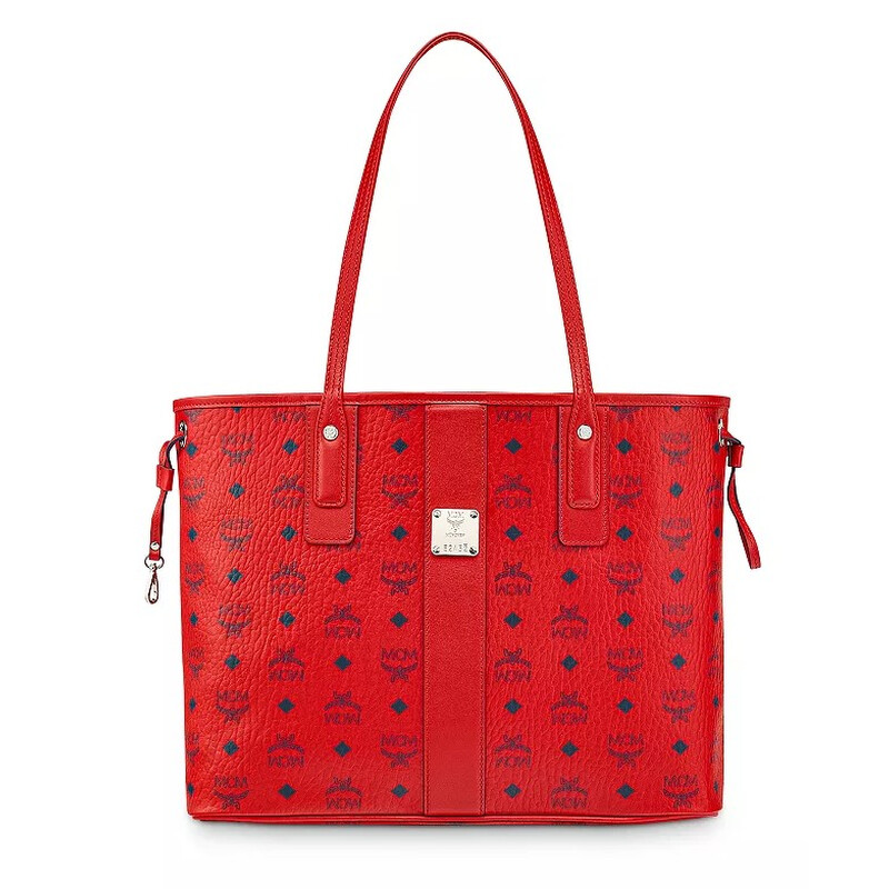 MCM Candy Red Visetos Reversible Liz Shopper Bag MWPAAVI02XC001