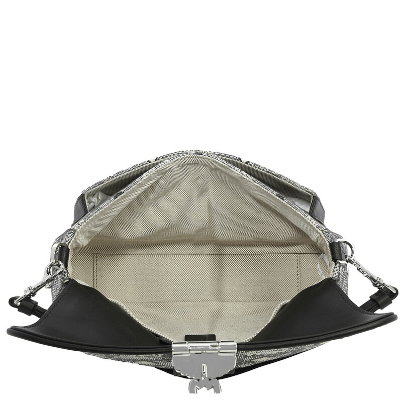 MCM ボディバッグ　シルバー MCM Travia Silver Quilted Crash Calf Leather Shoulder Bag