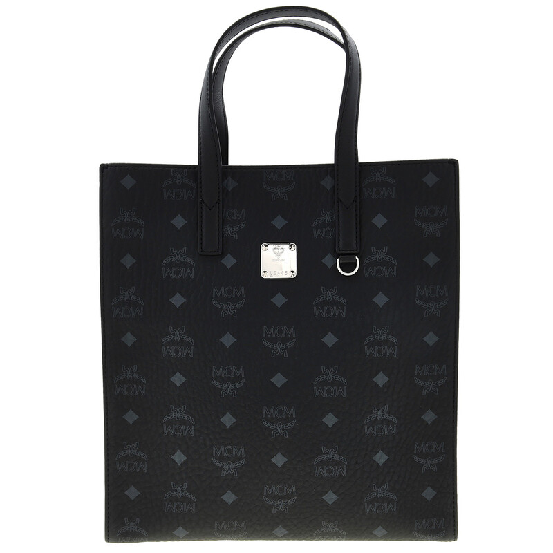 MCM Ladies Medium Aren Tote in Visetos- Black MMTCSKC03BK001