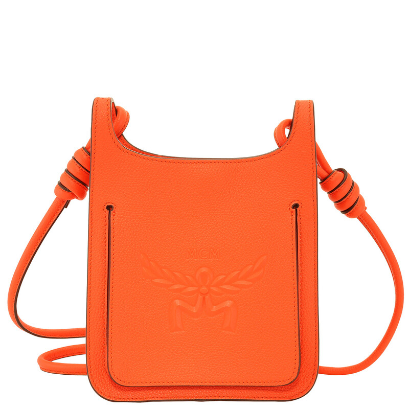 MCM オレンジ レザーボディバッグ MCM Mini Himmel Hobo Crossbody Bag - Orange MWHESAC01OQ