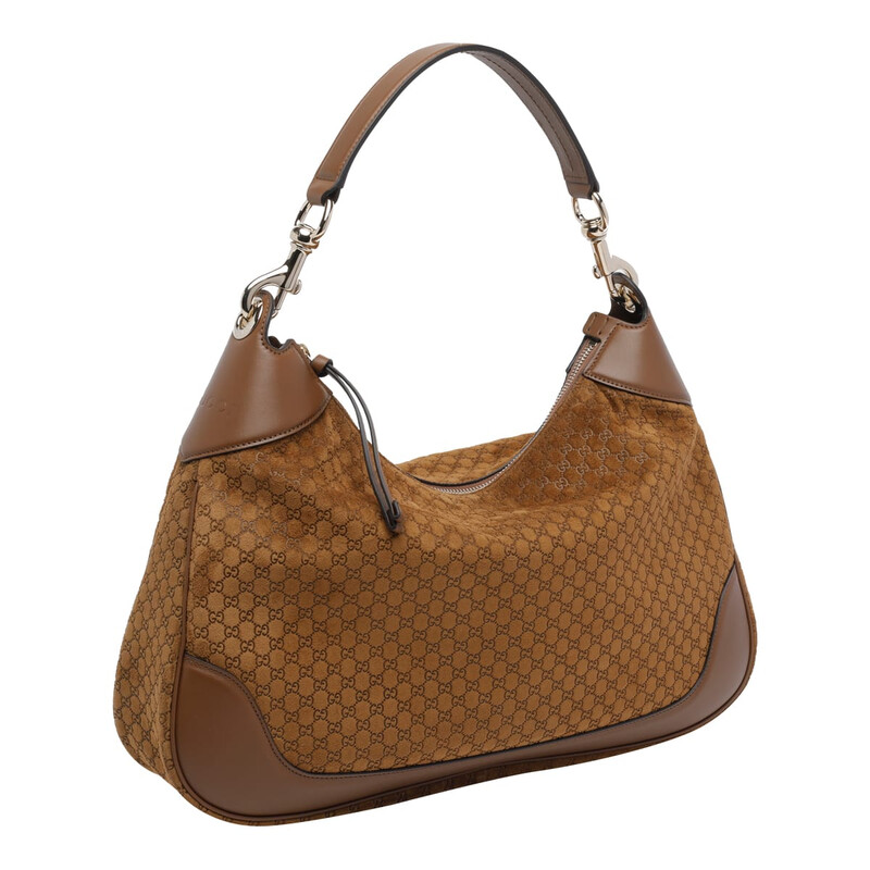 GUCCIバック GUCCI Padlock small leather-trimmed coated canvas-jacquard tote