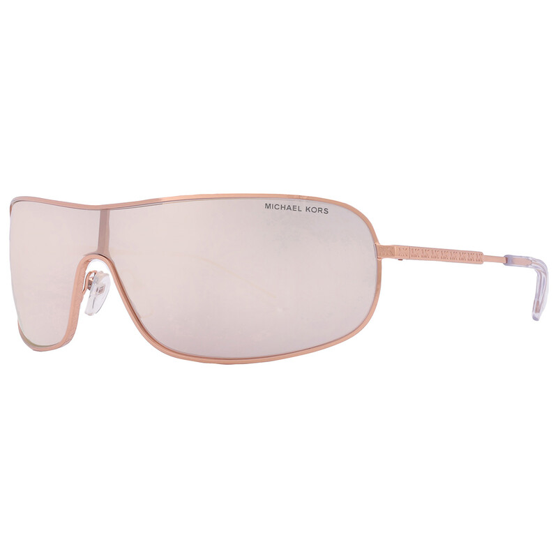ミア Michael Kors Aix Rose Gold Mirrored Shield Ladies Sunglasses