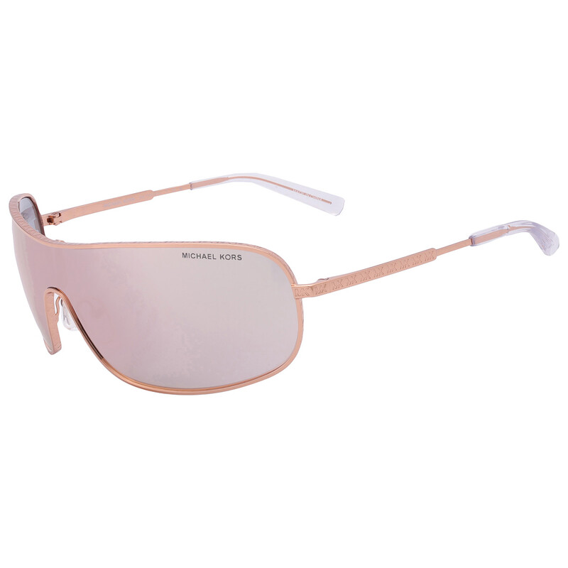 ミッツ Michael Kors Aix Rose Gold Mirrored Shield Ladies Sunglasses
