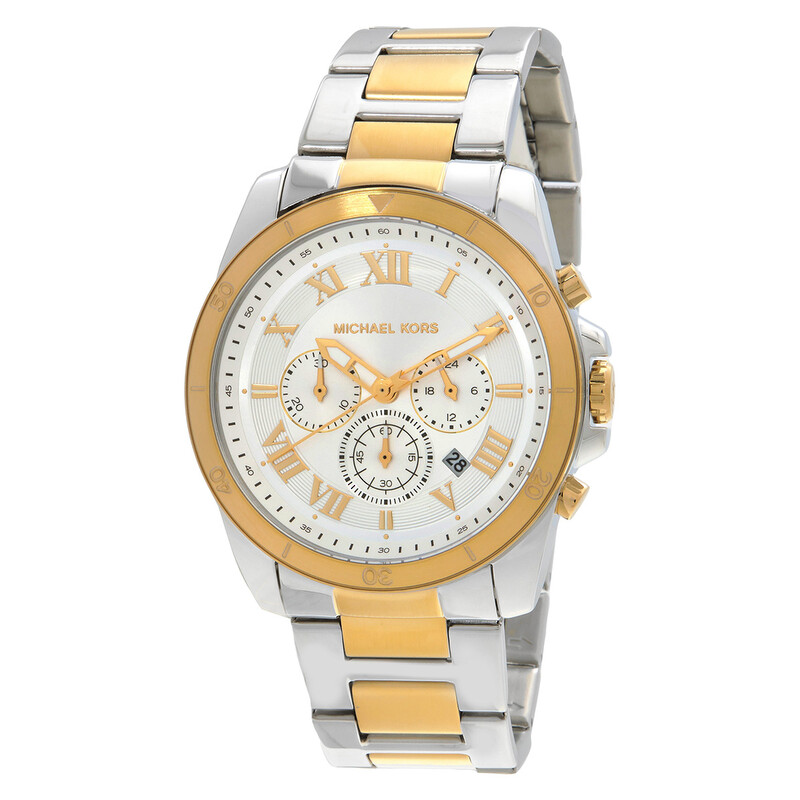 MICHAEL KORS アナログ時計 シルバー/ゴールド Michael Kors Alek Chronograph Quartz Silver Dial Men's Watch