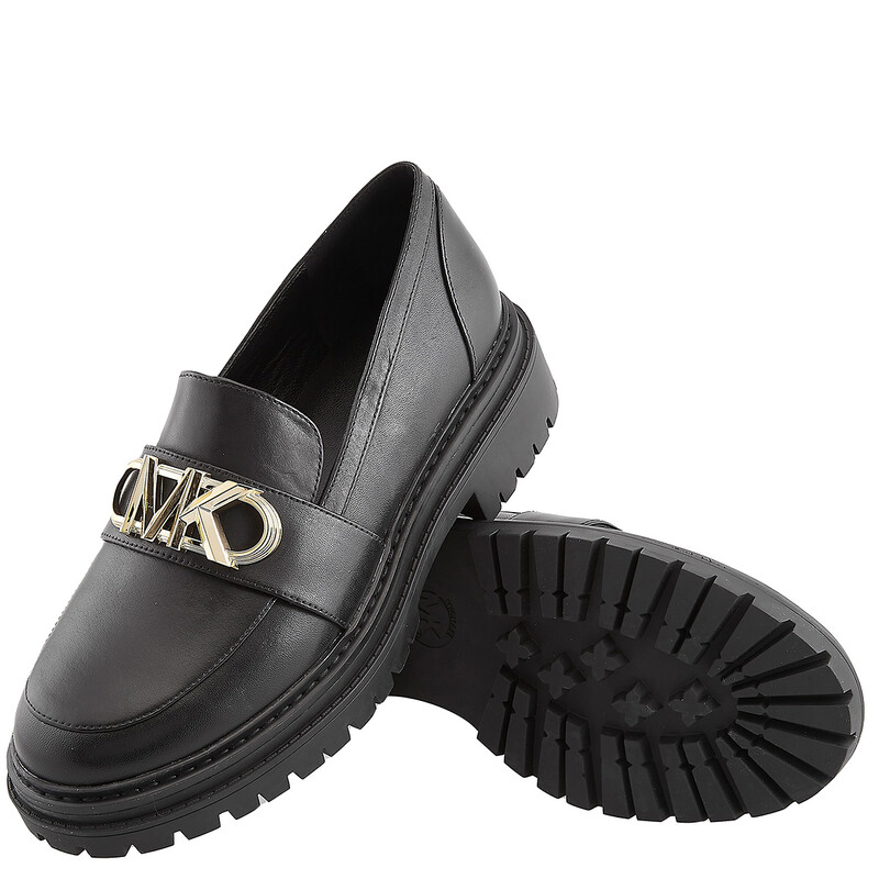 Michael Kors Black Parker Leather Loafers, Brand Size 6 ( US Size