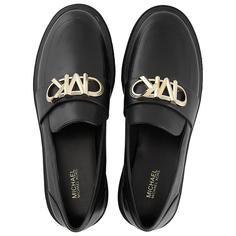 Michael Kors Black Parker Leather Loafers, Brand Size 6 ( US Size