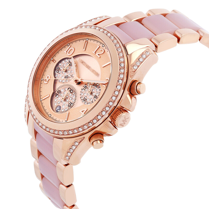 Michael Kors Blair Chronograph Quartz Crystal Rose Gold Dial