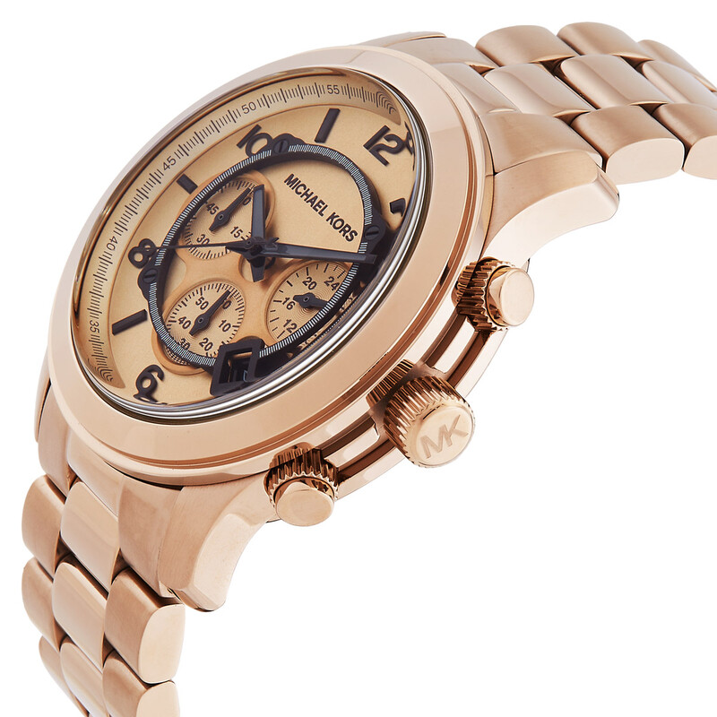 Michael Kors Chronograph Quartz Beige Gold-Tone Dial Men display picture 2