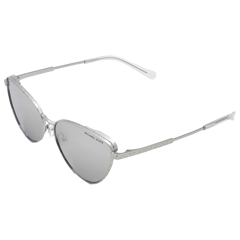 Michael Kors Silver Metallic Rhinestone Visor Shield Sunglasses Amazon.com: Michael Kors London MK1148 18930E 38MM MK Logo  main image 2
