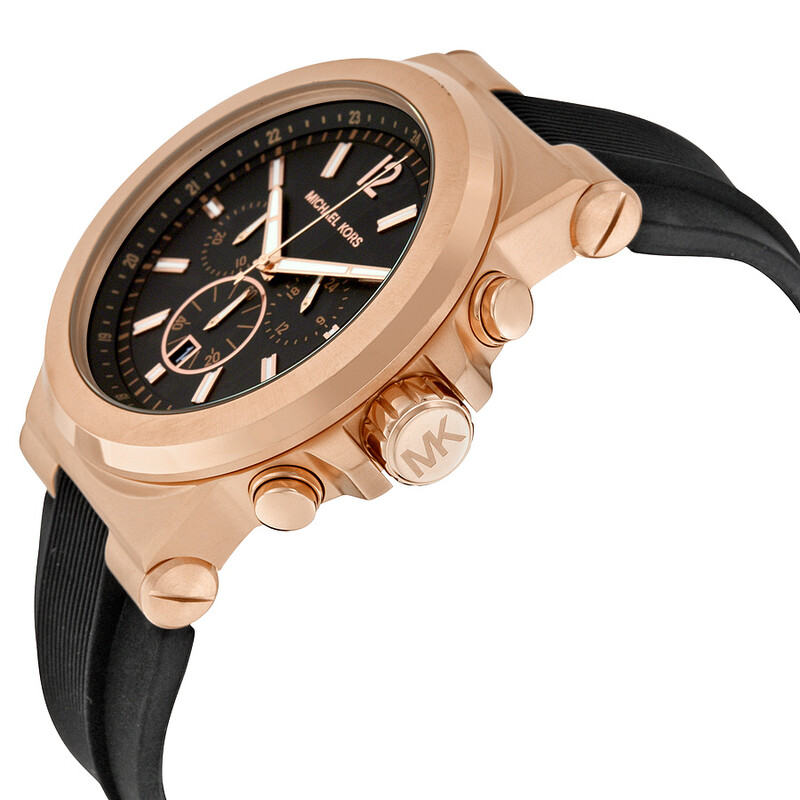 マイケルコース☆MK8184 Michael Kors Men's Dylan Chronograph Watch, Black Rubber, MK8184