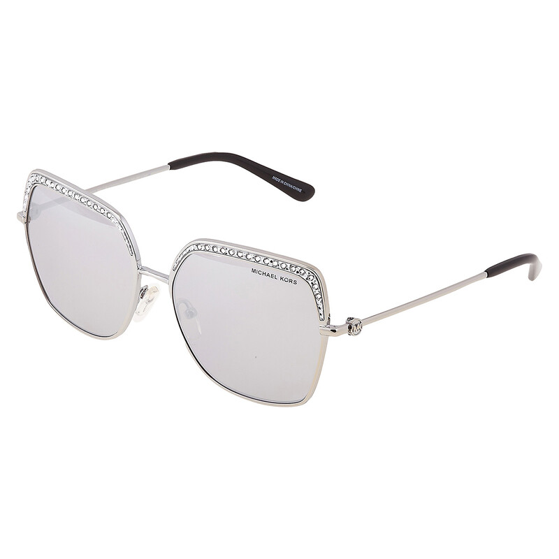 Michael Kors Greenpoint Silver Mirror Square Ladies Sunglasses