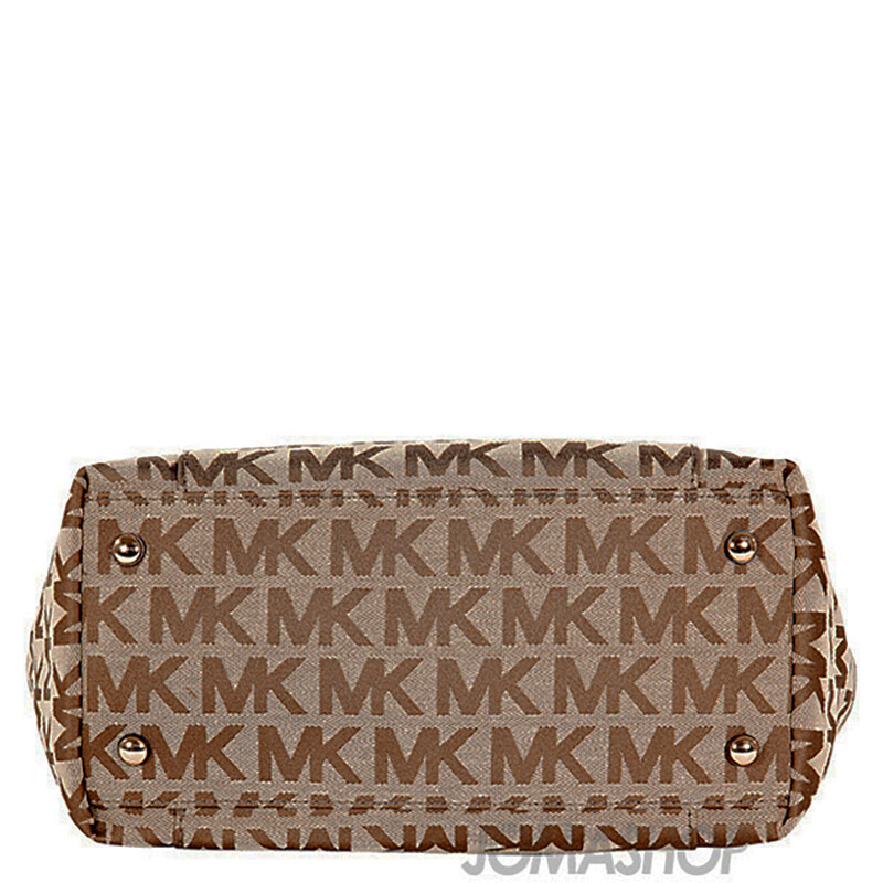 Michael Kors Jet Set Signature Logo Tote Handbag - Mocha/Tan