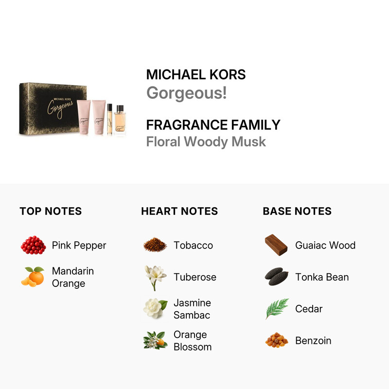 Michael Kors Ladies Gorgeous! Gift Set Fragrances 850049716451