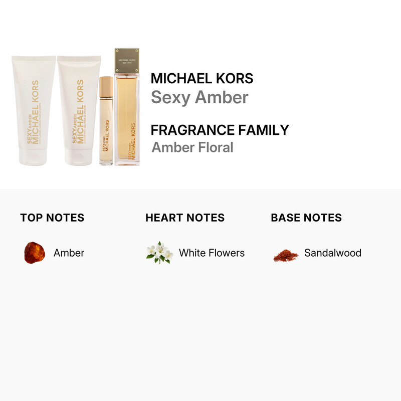 Michael Kors Ladies Sexy Amber 4pcs EDP Gift Set Fragrances