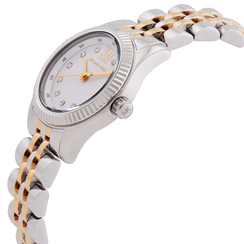 Michael Kors Lexington Quartz Crystal White Dial Two-Tone Ladies