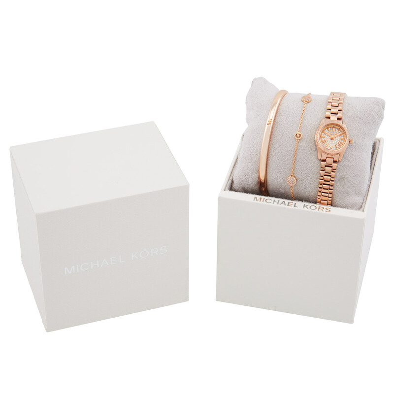 NWT Michael Kors Lexington Quartz Ladies Watch and Bracelet Gift Set Lexington Pavé Two-Tone Watch and Slider Bracelet Gift Set  main image 3