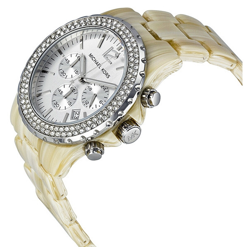 Michael Kors Madison Chronograph Glitz Horn Resin Ladies Watch