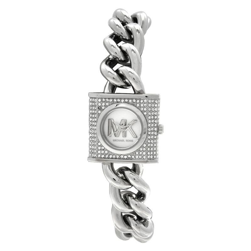 Michael Kors Mk Chain Lock White Dial Ladies Watch MK4718  display picture 3