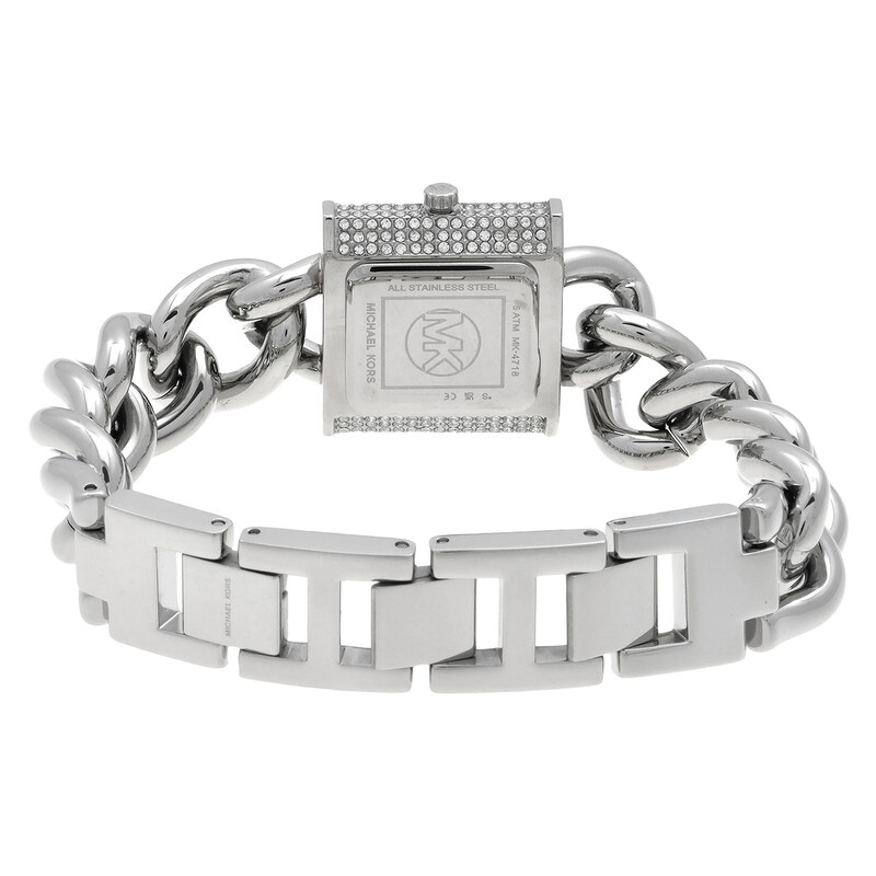 Michael Kors Mk Chain Lock White Dial Ladies Watch MK4718 