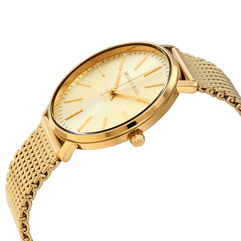 Michael Kors Pyper Quartz Crystal Gold Dial Ladies Watch MK4339 ...