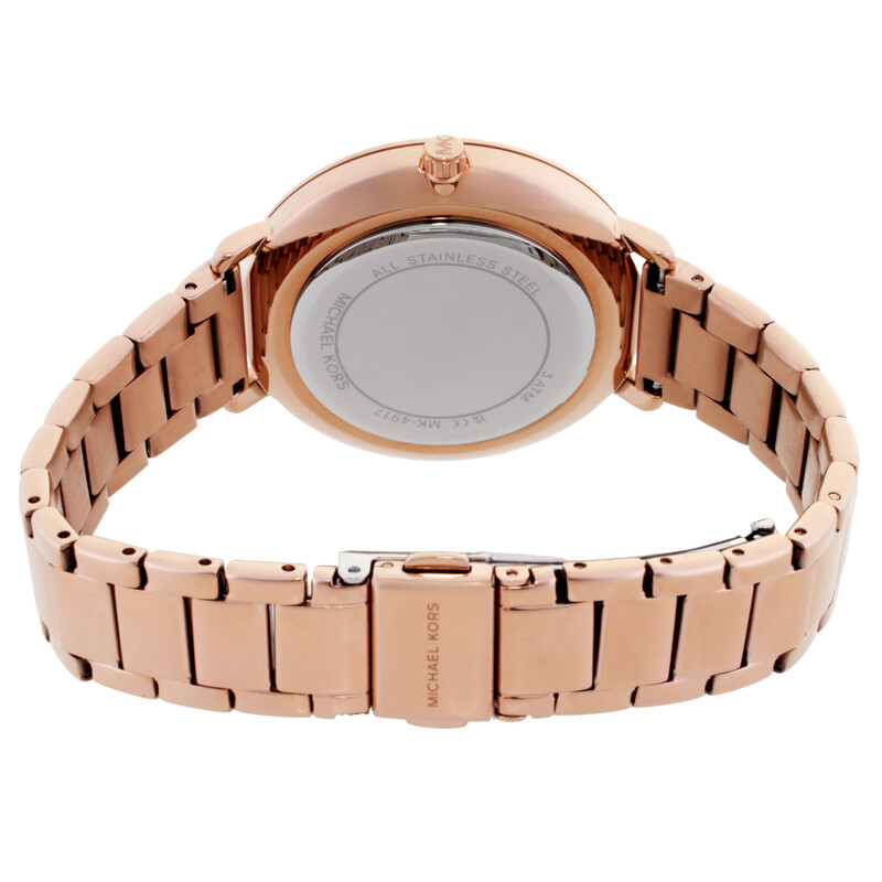 Michael Kors MK7149 Pyper Gold‑Tone Brown Leather White Dial Ladies Quartz Watch Michael Kors Pyper Leather Strap Women main image 3
