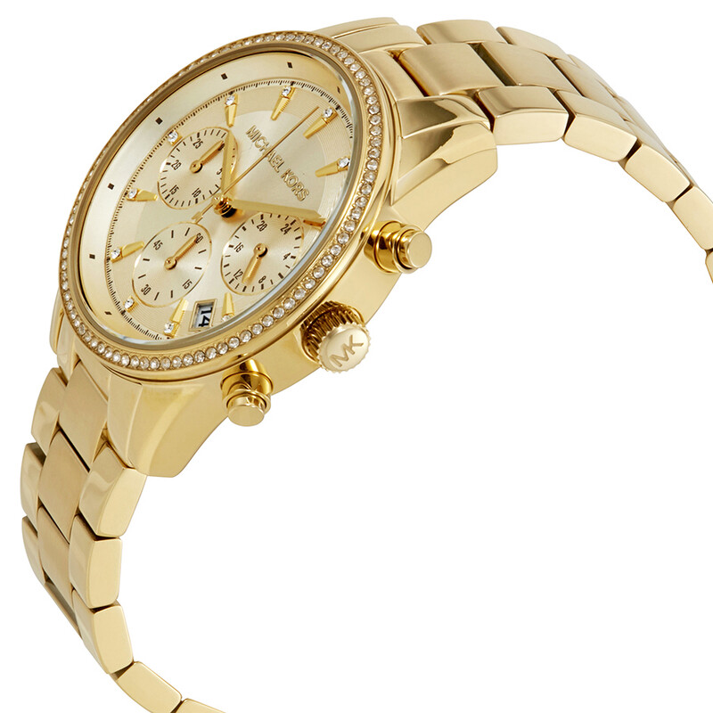 Michael Kors Gold-tone Bracelet Chronograph Watch with Crystal Markers Michael Kors Brynn Chronograph Quartz Crystal Gold Dial  main image 4