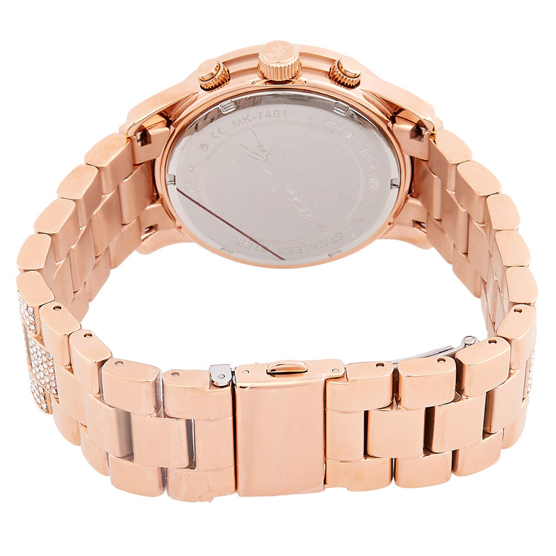Michael Kors Runway Chronograph Quartz Crystal Rose Gold Dial