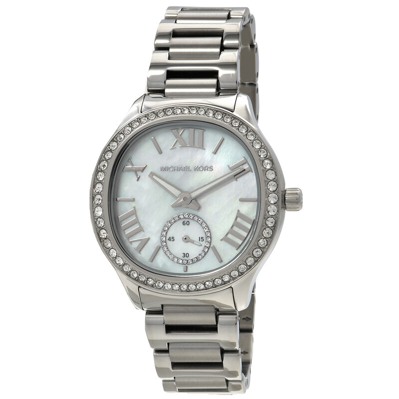 Michael Kors Silver-Tone Bracelet Watch with White Dial Two Tone Michael Kors Silver Bracelet Watch Michael Kors  main image 2