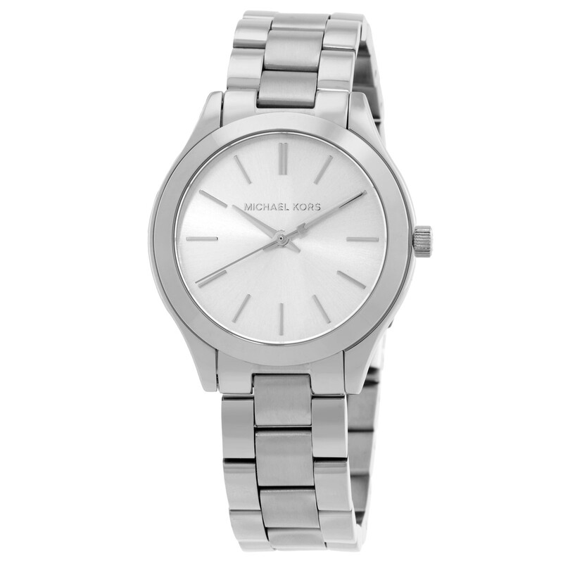 Michael Kors Slim Runway Quartz Silver Dial Ladies Watch Set  display picture 2