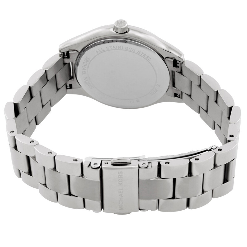Michael Kors Slim Runway Quartz Silver Dial Ladies Watch Set 