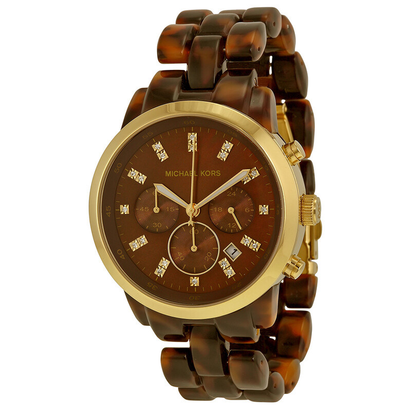 Michael Kors watch model number MK 5216 Michael Kors Tortoise 43mm Steel Brown Dial Ladies Quartz  main image 4
