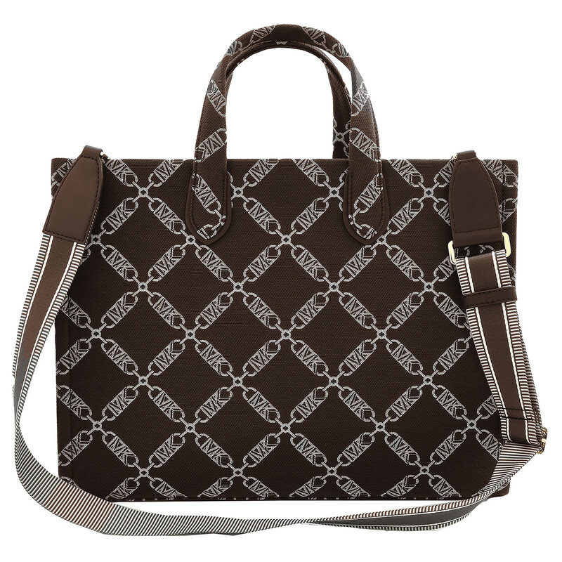 Michael Kors Black Dial Silver Case Logo-Pattern / Black Empire Jacquard Strap Michael Kors Gigi Empire Logo Jacquard Print Top Handle Tote  main image 3