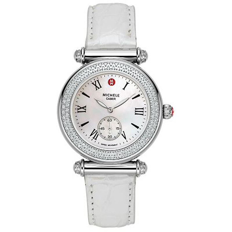 Michele Caber Mid Stainless Steel Mother-of-Pearl Dial Diamonds Womens Watch Michele Caber Isle Quartz Diamond Mother of Pearl Dial  main image 3