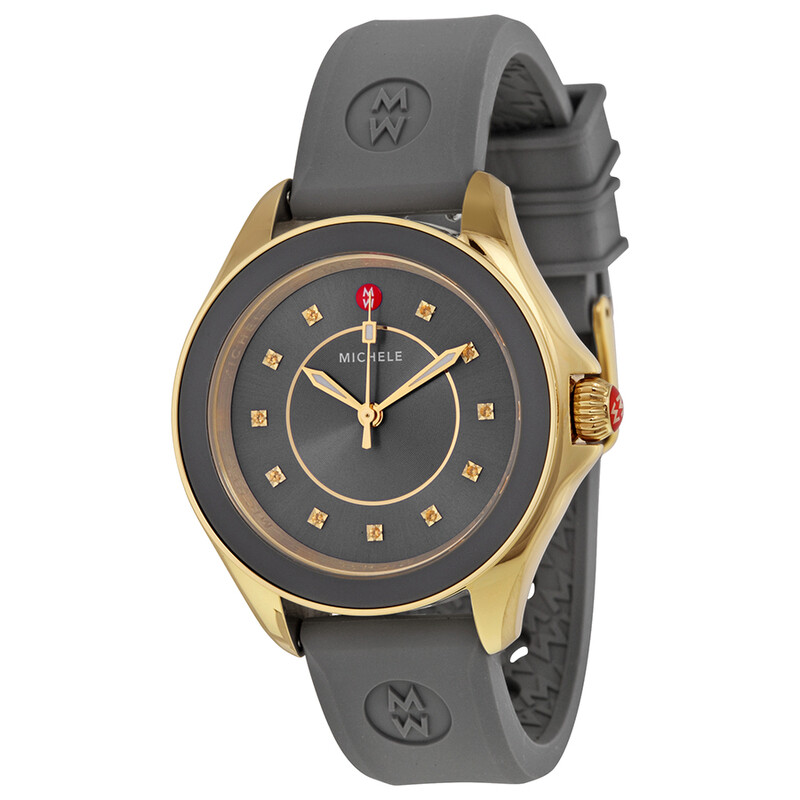 Michele Cape Grey Dial Grey Silicone Ladies Watch  display picture 1