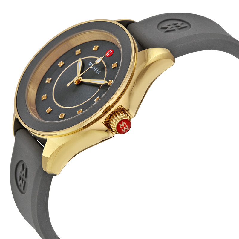 Michele Cape Grey Dial Grey Silicone Ladies Watch  display picture 1