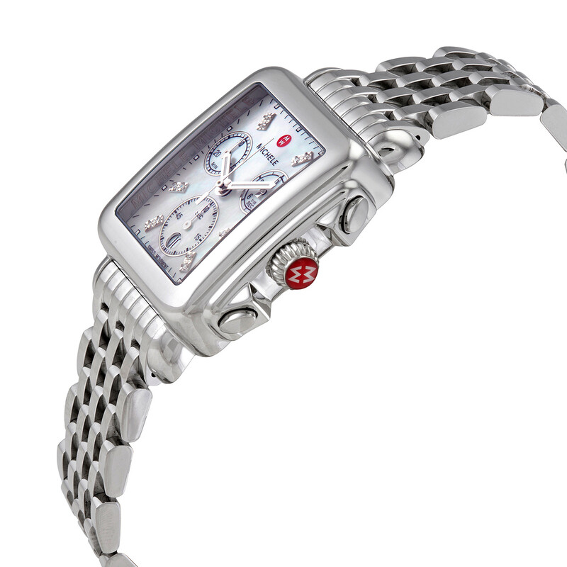 Michele Deco Chronograph Quartz Diamond White Mother of  display picture 2