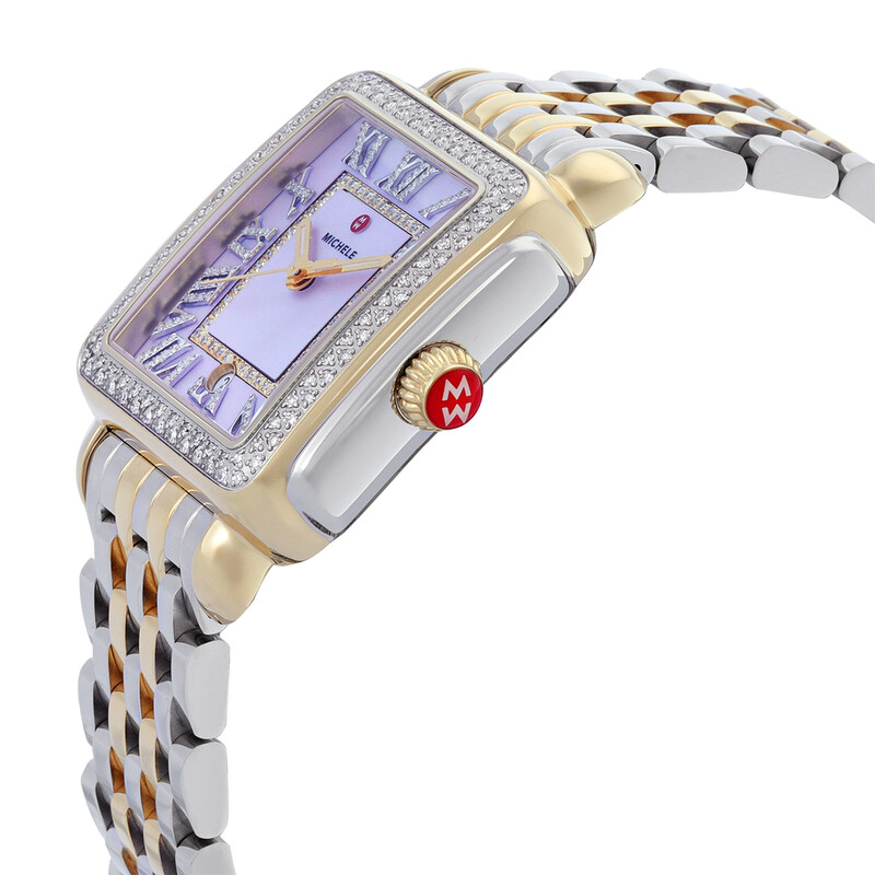 Michele Deco Madison Quartz Diamond Purple Dial Ladies Watch