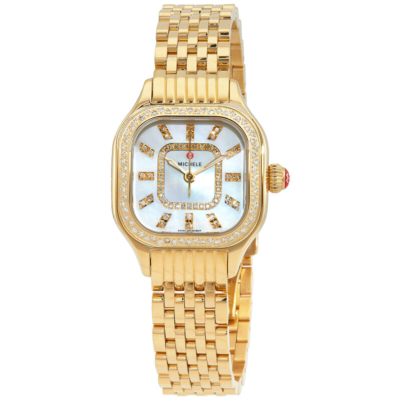Michele Meggie Quartz Diamond Mother of Pearl Dial Ladies 