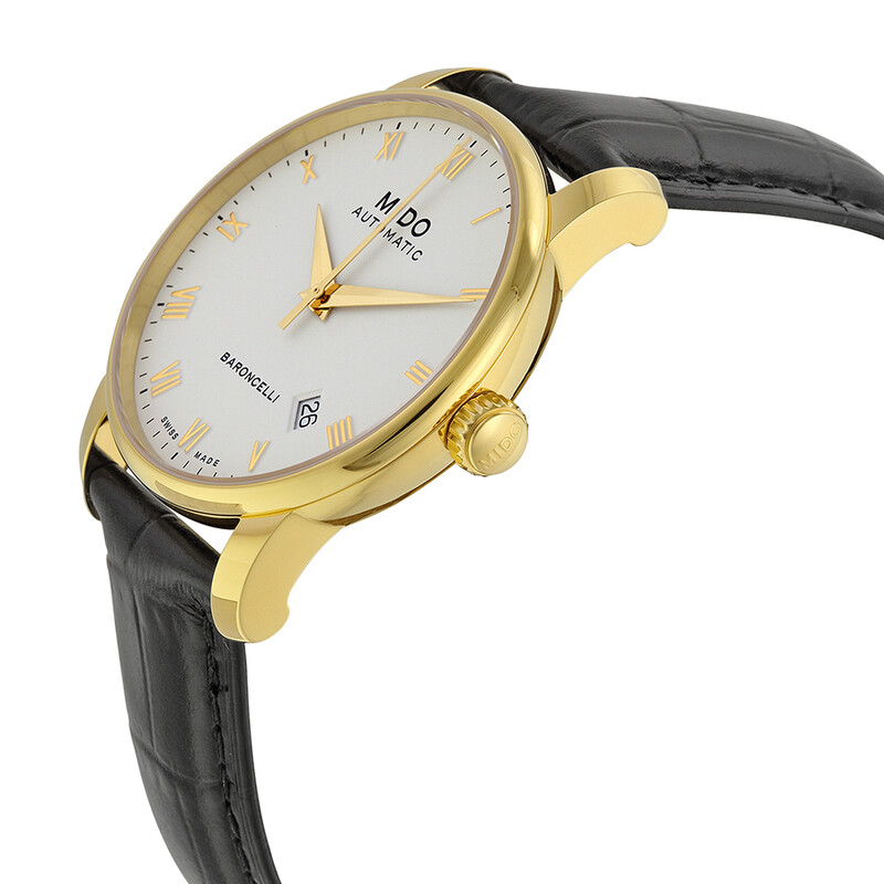 NWT Mido Baroncelli II Automatic White Dial Black Leather Men\'s Watch Mido Baroncelli II Automatic White Dial Black Leather Men main image 2